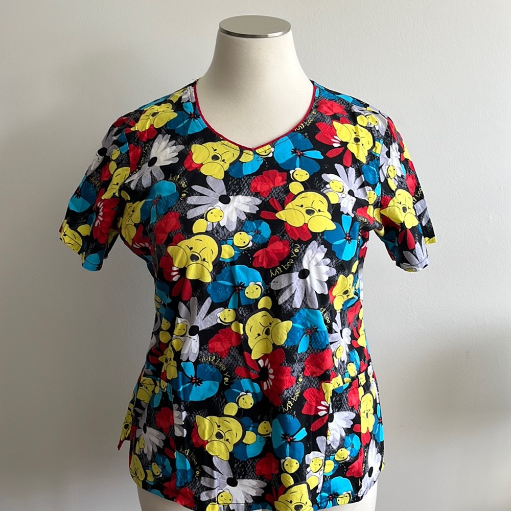 Disney Just Bee You Winnie the Pooh Scrub Uniform Nurse Top
